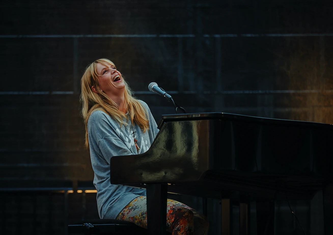 A woman playing the piano