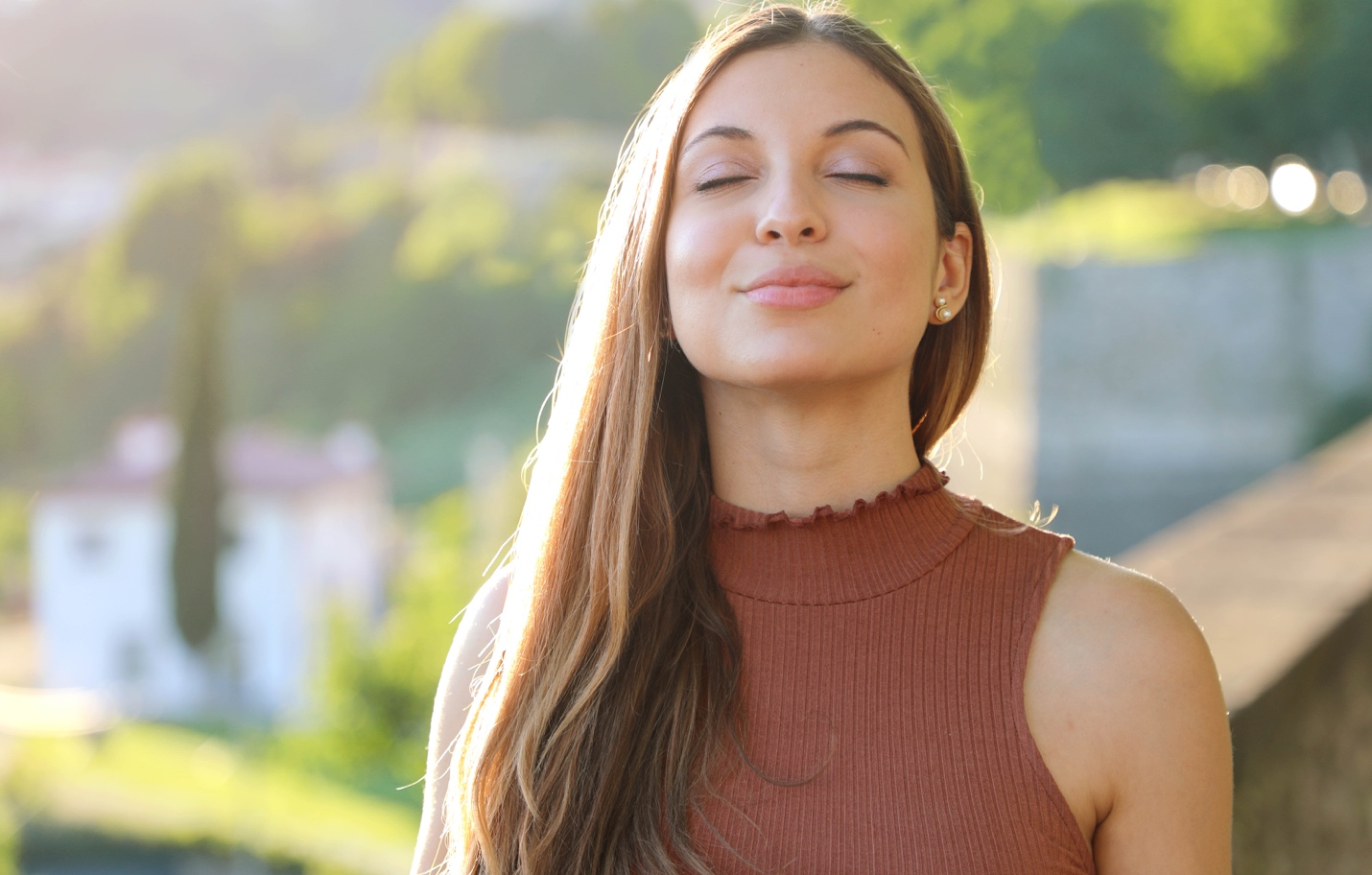 A woman breathing easy.