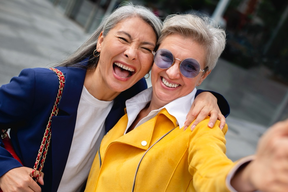 Two women taking a selfie