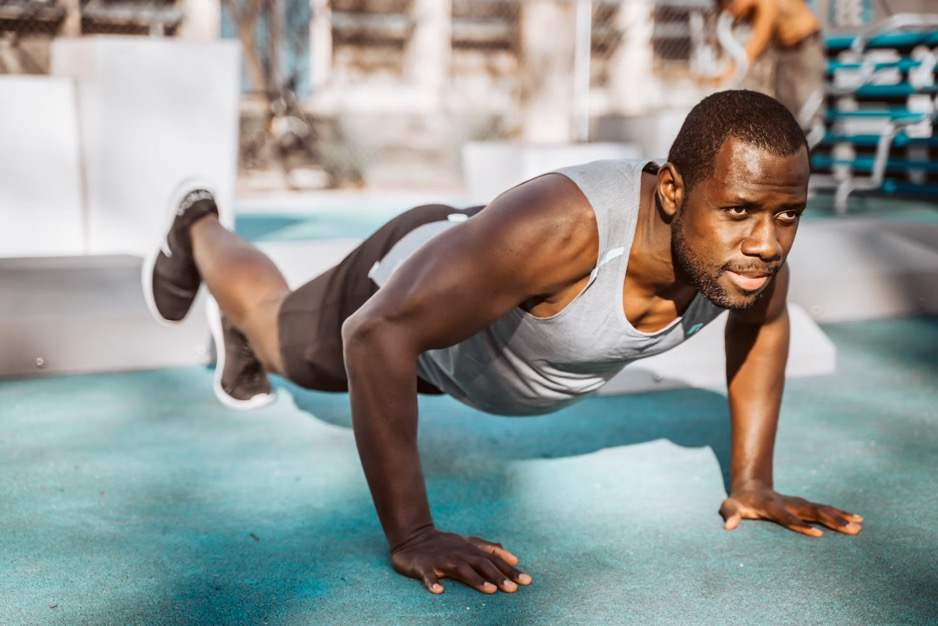 a man doing pushups