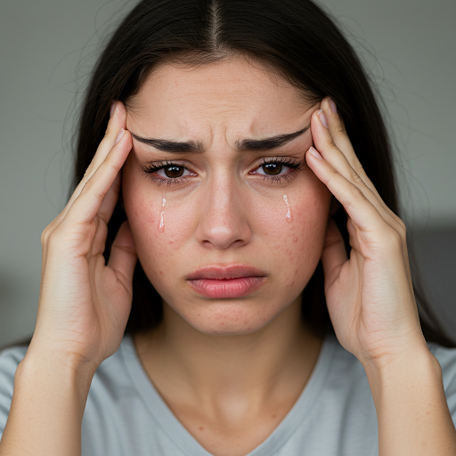 A woman struggles with hormonal imbalances.