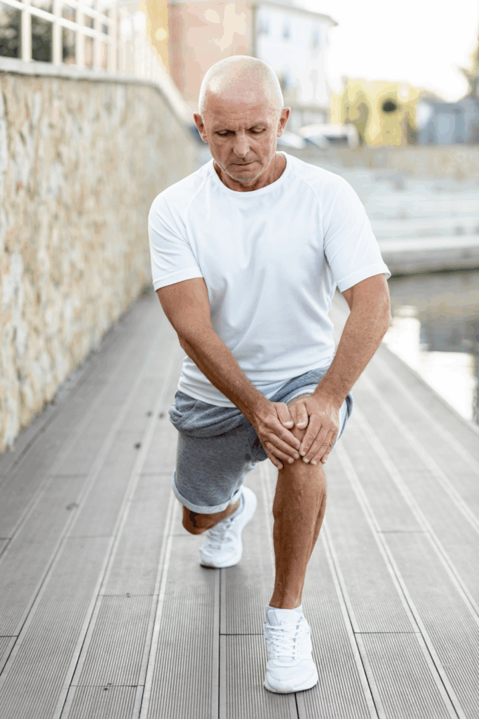 A man engaging in light exercise as part of his rehabilitation after surgery.